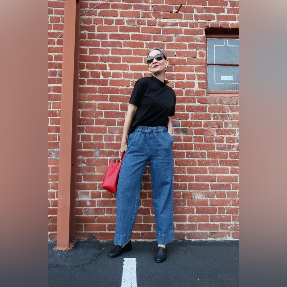 Everlane The Easy Jean Blue Wide Leg Organic Cotton Size 6